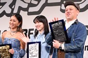 左から池田美優、永野芽郁、くっきー！