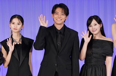 ドラマ＆映画 「【推しの子】」ワールドプレミアの様子。左から齋藤飛鳥、櫻井海音、齊藤なぎさ
