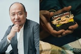 左からマキタスポーツ、カセットテープ