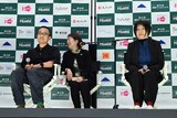 第25回東京フィルメックス「未完成の映画」Q&Aの様子。左からロウ・イエ、通訳者、マー・インリー