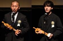 第16回TAMA映画賞授賞式より、左から三宅唱、奥山大史