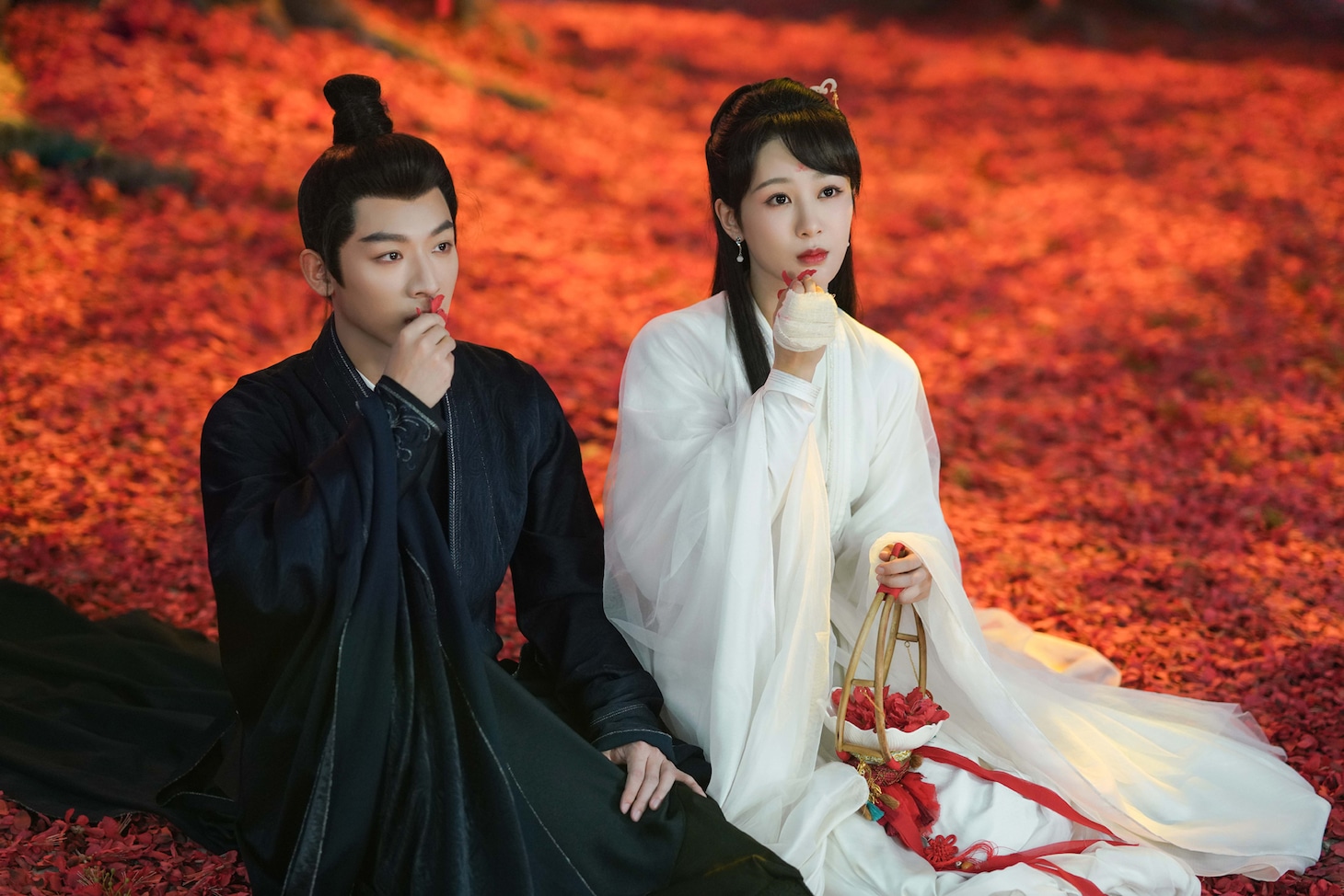 左からジャン・ワンイー（張晩意）演じる瑲玹、ヤン・ズー（楊紫）演じる小夭