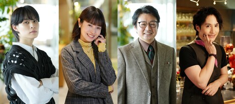 左から兵頭功海、田辺桃子、水橋研二、浜中文一