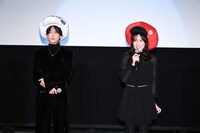 映画「はたらく細胞」舞台挨拶で大阪・MOVIX堺を訪れた佐藤健（左）、永野芽郁（右）