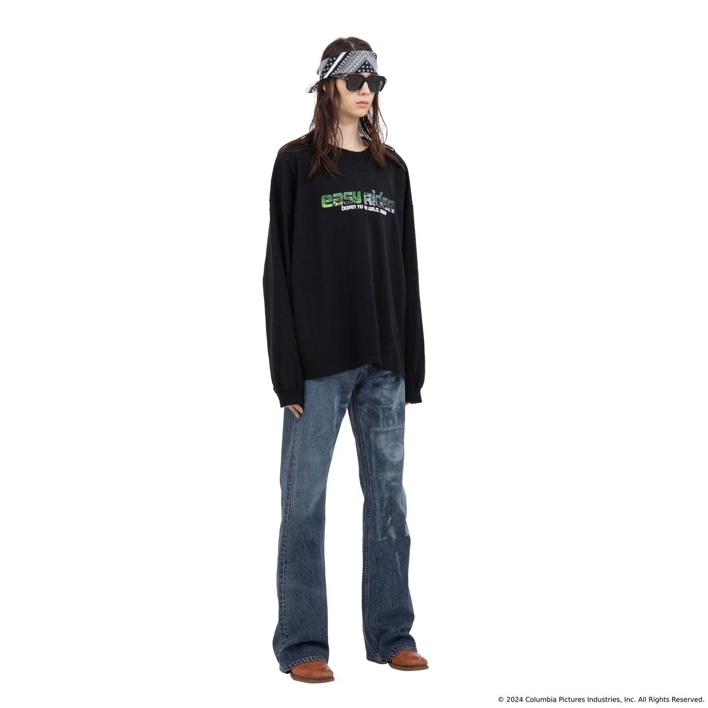 "easy Rider" Embroidery&Print Tee（税込2万7500円）の着用イメージ