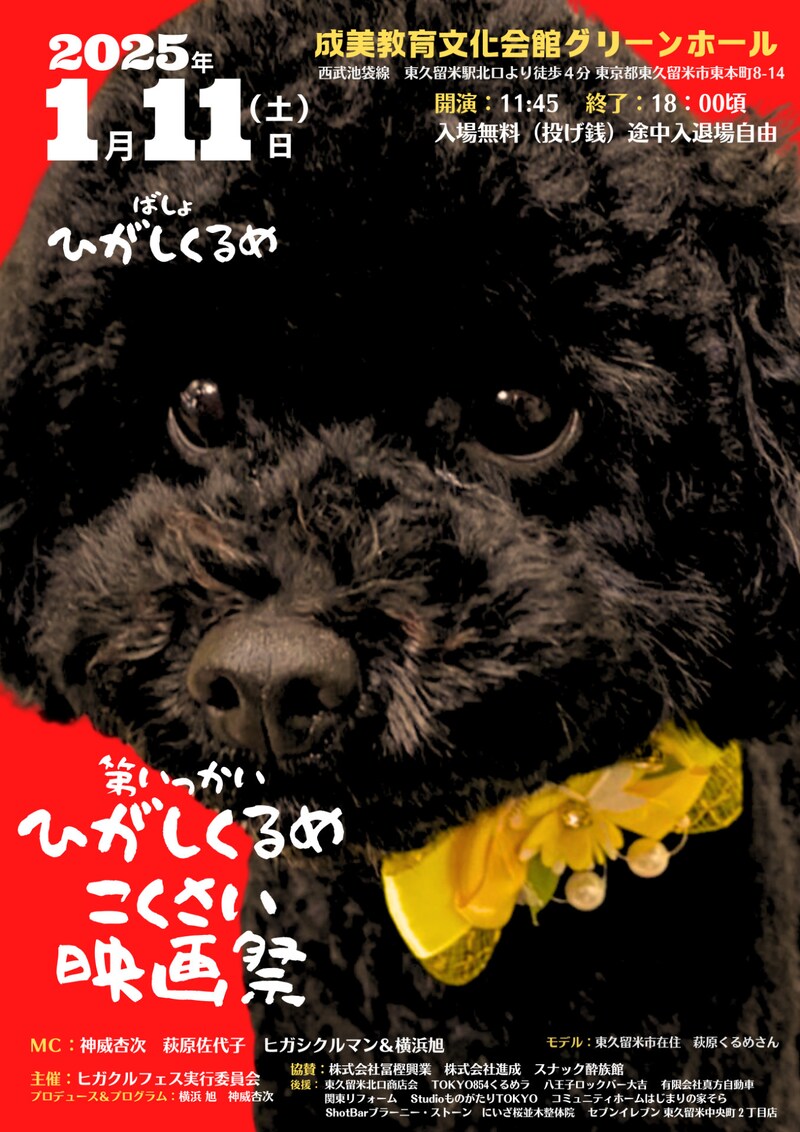 「第一回ひがしくるめこくさい映画祭」チラシビジュアル