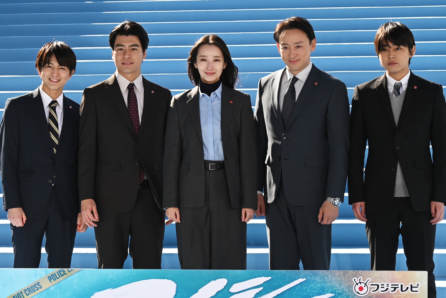 連続ドラマ「アイシー～瞬間記憶捜査・柊班～」制作発表の様子。左から柏木悠、森本慎太郎、波瑠、山本耕史、倉悠貴