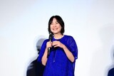 映画「大きな玉ねぎの下で」完成披露舞台挨拶より、西田尚美