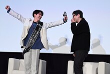 劇場先行版「機動戦士 Gundam GQuuuuuuX -Beginning-」のアンバサダーに就任した土屋神葉（左）