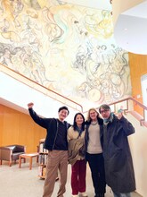 第45回ポルト国際映画祭での写真。左から木村知貴、輝有子、同映画祭チーフディレクターのベアトリス・パシェコ・ペレイラ、鎌田義孝