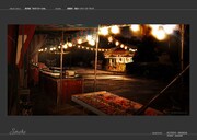 原田満生による美術プラン画像。東京・泰子、中也、小林が訪れた遊園地・屋台・メリーゴーランド