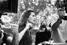 「ドマーニ！ 愛のことづて」撮影現場にて、パオラ・コルテッレージ