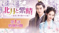 中国ドラマ「北月と紫晴～流光に舞う偽りの王妃～」第1話特別公開を告知するビジュアル