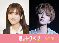 左から七瀬えみか役の矢吹奈子、SHO役の佐藤大樹