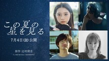 映画「この夏の星を見る」キャスト・スタッフ。上段左から桜田ひより、haruka nakamura。下段左から山元環、森野マッシュ