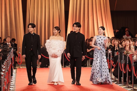 新人俳優賞の受賞者たち。左から齋藤潤、渋谷凪咲、森本慎太郎、山田杏奈 ©︎日本アカデミー賞協会