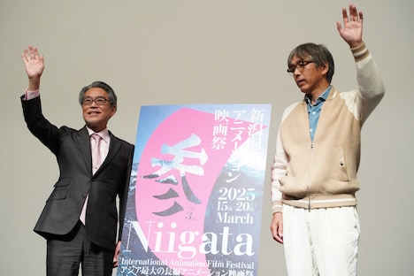 左からフェスティバルディレクターの井上伸一郎氏、Production I.Gの石川光久。