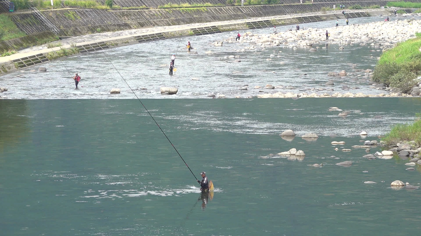 吉田川（郡上市）の釣り人たち