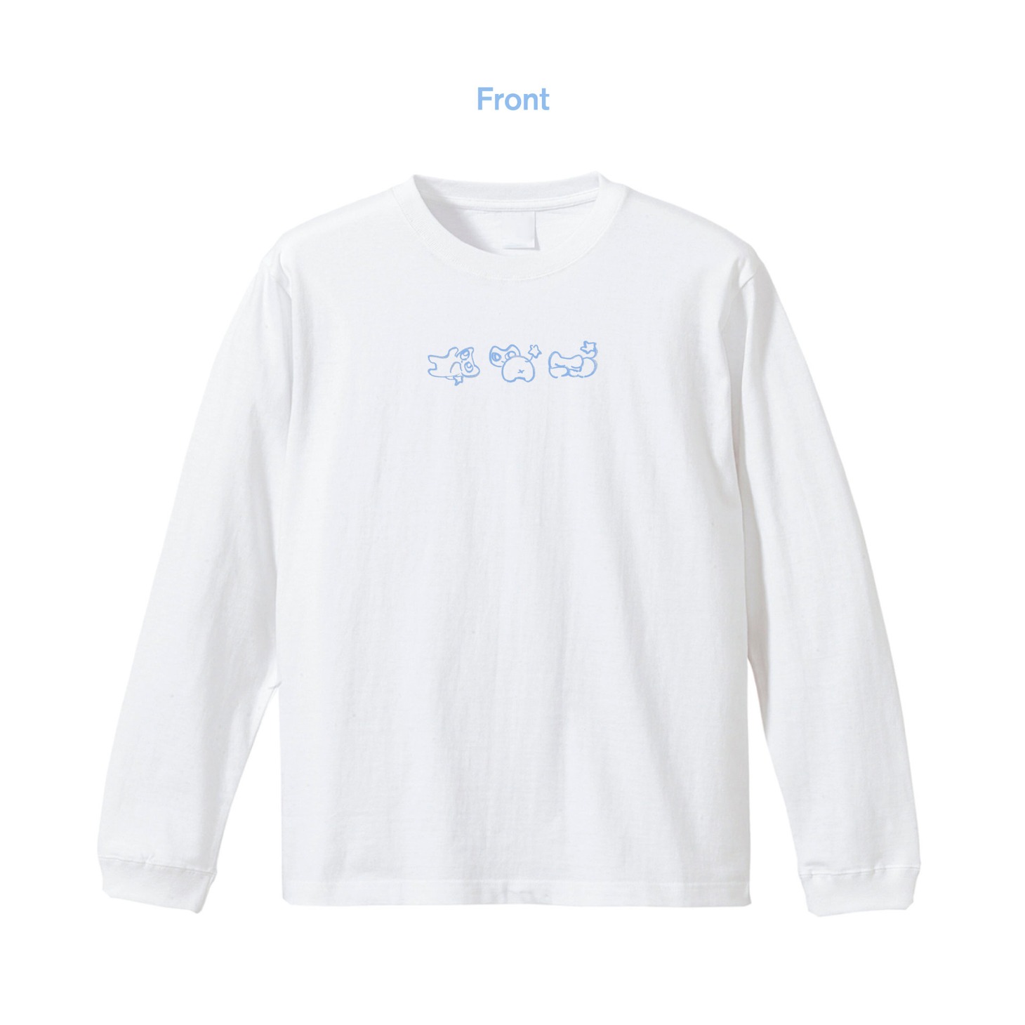 木下百花の描き下ろしイラストを使用した特製ロングTシャツ（白 / 前面）
