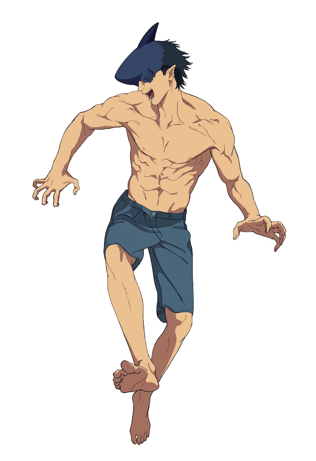 サメの魔人・ビーム。壁や地面などどんな場所でも泳ぐことが可能で、短時間なら悪魔の姿にもなれる。公安対魔特異4課の隊員で、劇場版「チェンソーマン レゼ篇」では一時的に離脱したパワーに代わり、デンジとバディを組む