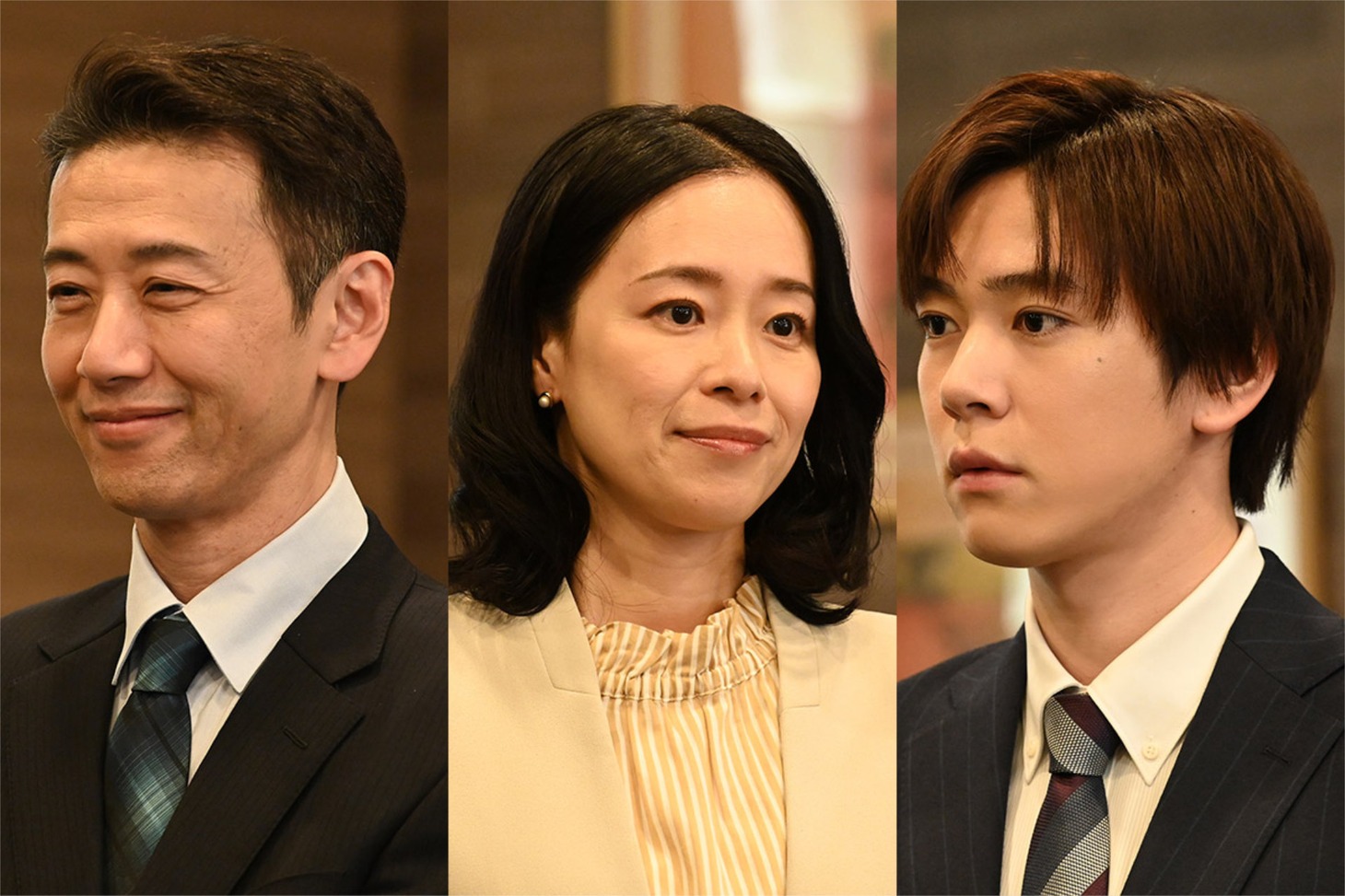 「あなたを奪ったその日から」新キャスト。左から大浦龍宇一、田山由起、内藤秀一郎