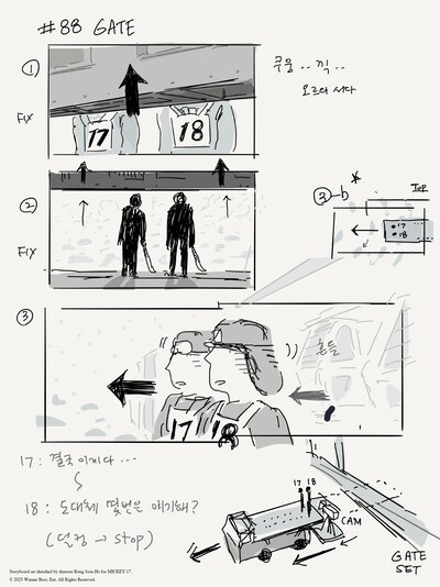 「ミッキー17」のポン・ジュノによる直筆絵コンテ