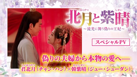 「北月と紫晴～流光に舞う偽りの王妃～」スペシャルPV「偽りの夫婦から本物の愛へ 君北月×韓紫晴」より