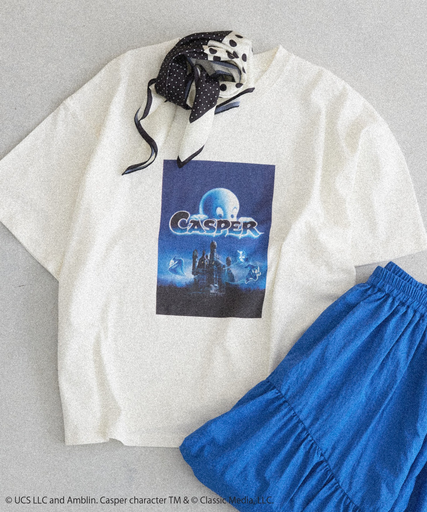 「CASPER」ピグメント半袖カットプルオーバー（アイボリー / 税込3490円）