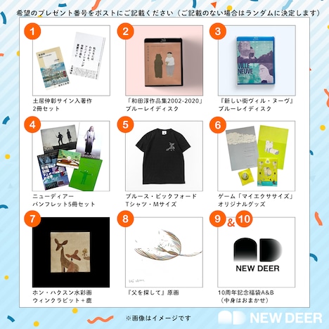 「ニューディアー」感謝キャンペーンのプレゼント一覧