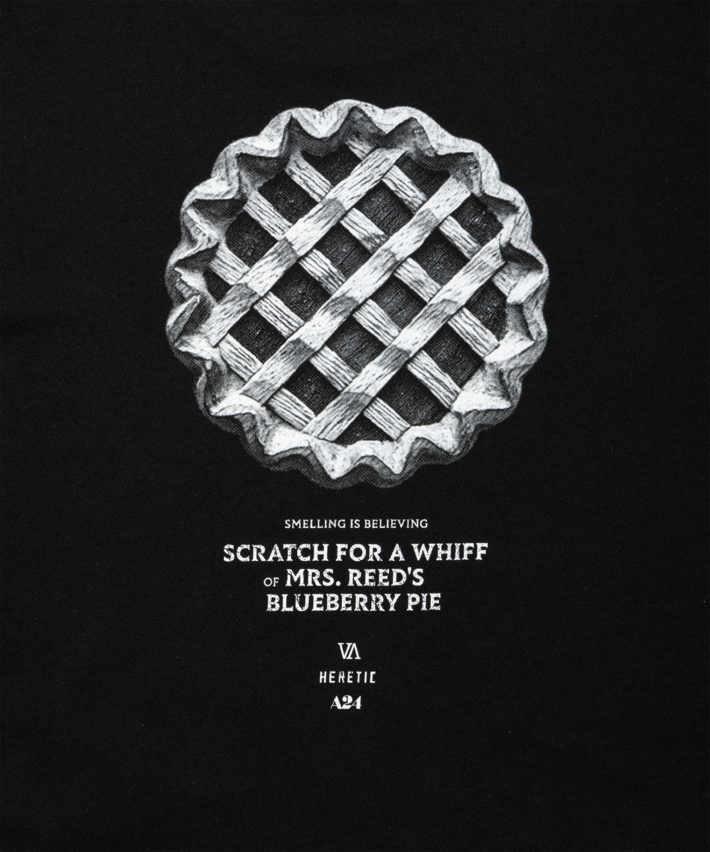 「A24 HERETIC BLUEBERRY PIE TEE」裏面のデザイン