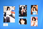 「中山美穂 お別れの会」の写真展示。
