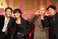 左から兵頭功海、豆原一成、池崎理人、西川達郎