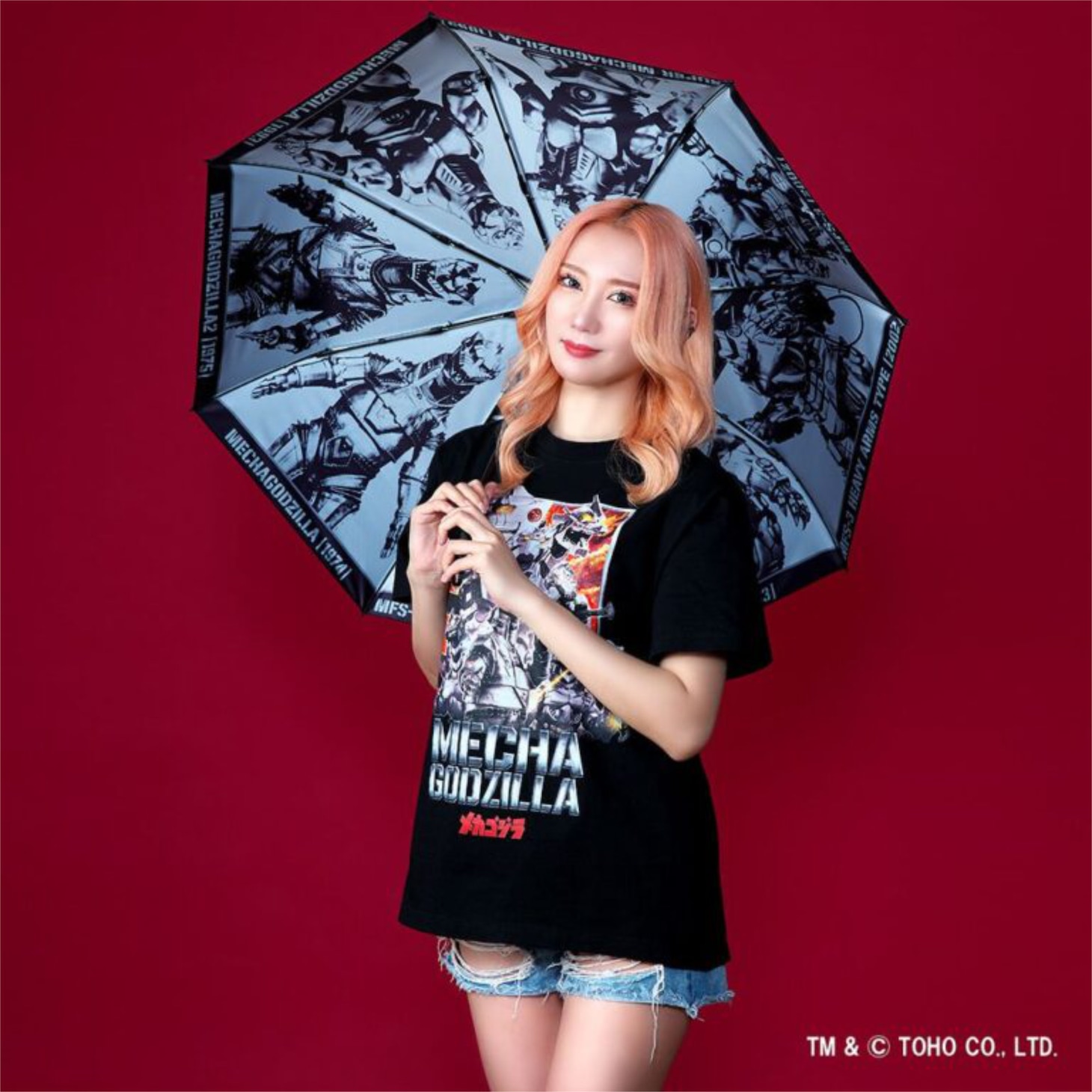 「大メカゴジラPOP UP STORE in 豊田」オールメカゴジラ 折り畳み傘（税込4950円）
