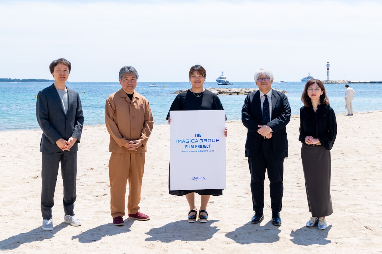左からIMAGICA GROUP 代表取締役社長・長瀬俊二郎、是枝裕和、土川はな、市山尚三、坂野ゆか