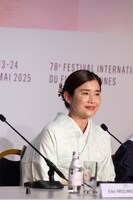 第78回カンヌ国際映画祭の公式記者会見に出席した、映画「ルノワール」のキャスト・石田ひかり ©Kazuko WAKAYAMA