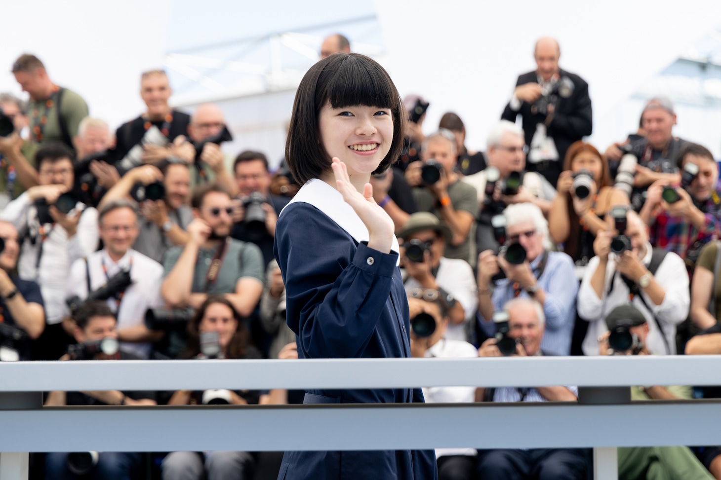 第78回カンヌ国際映画祭のフォトコールに出席した、映画「ルノワール」のキャスト・鈴木唯 ©Kazuko WAKAYAMA