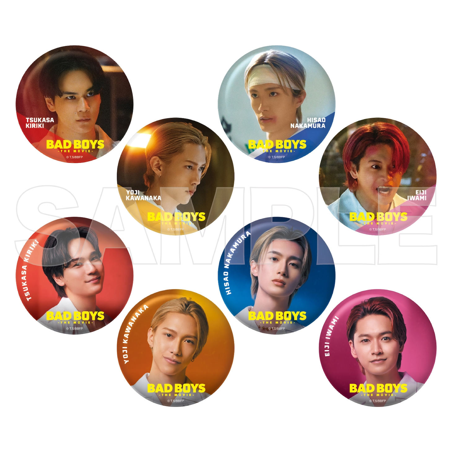「BADBOYS -THE MOVIE-」ランダム缶バッジ（全8種）（各税込660円）
