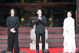左から横浜流星、吉沢亮、高畑充希