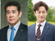 ドラマ「能面検事」より、左から宇梶剛士演じる岬恭平、竹財輝之助演じる高峰仁誠