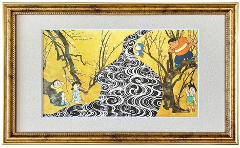「映画ドラえもん のび太の絵世界物語」名画ジークレー版画「紅白梅屏風図」のイメージ