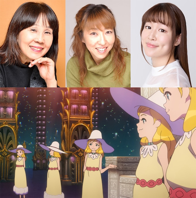 上段左より島本須美、高山みなみ、小堀幸。下段は「LUPIN THE IIIRD THE MOVIE 不死身の血族」より、サリファが立ち並ぶカット