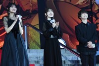 左から早見沙織、花澤香菜、河西健吾