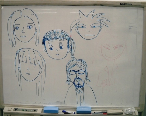 映画「リンダ リンダ リンダ 4K」ファンアート応募例（撮影時にキャストが描いたもの）