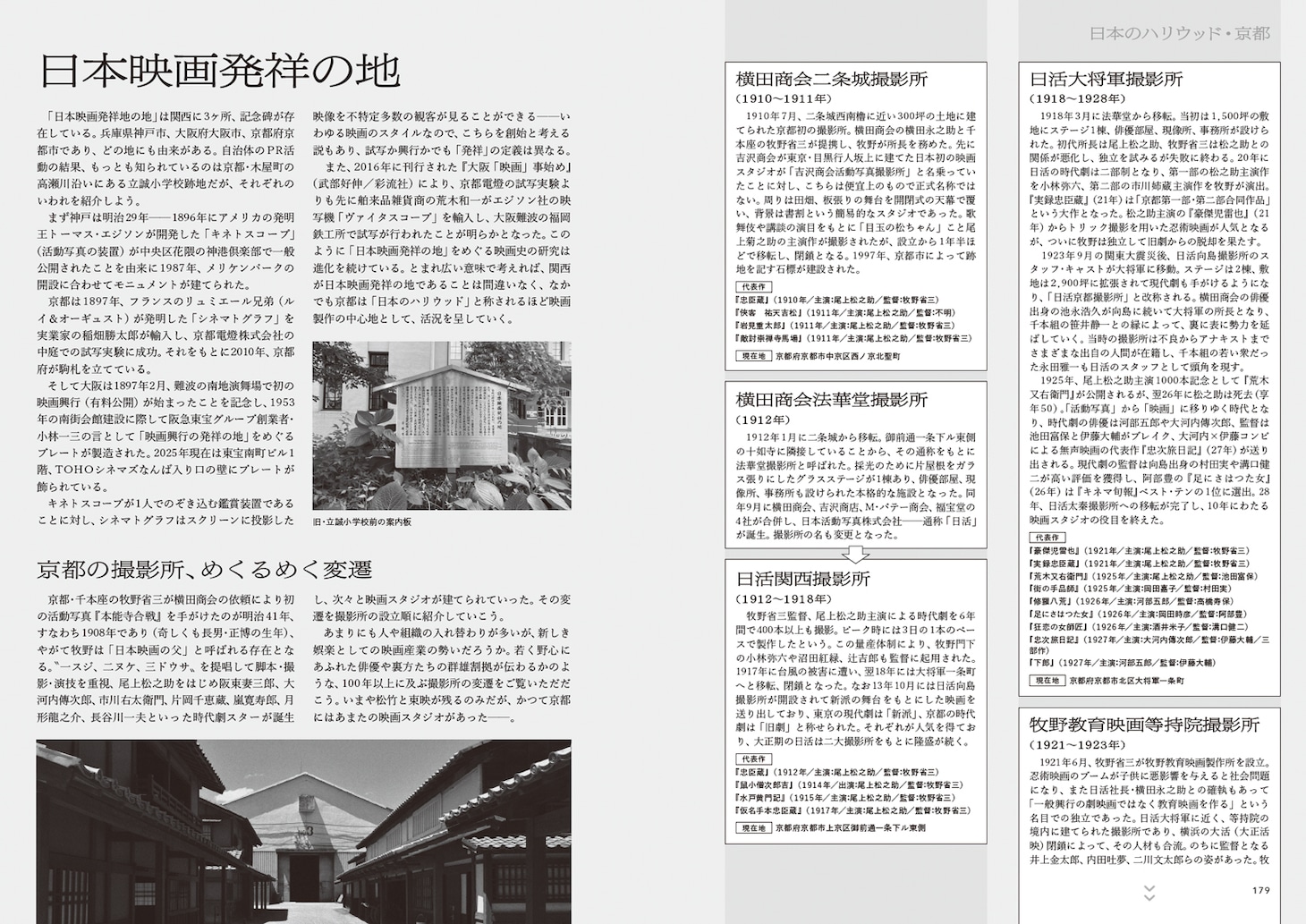 「京都撮影所案内」中面