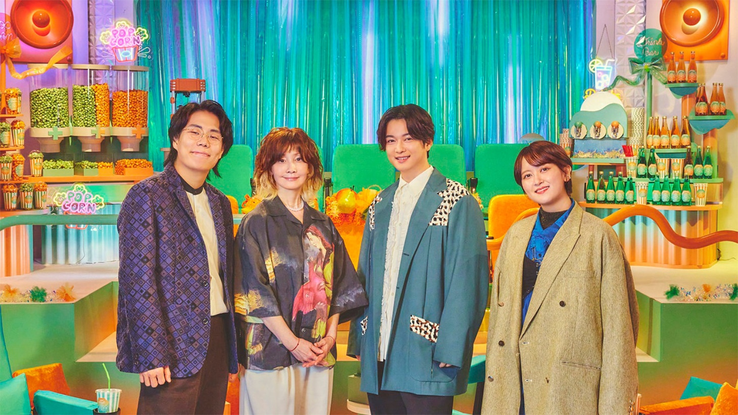 「セフレと恋人の境界線」MC陣。左から高比良くるま、YOU、千葉雄大、サーヤ