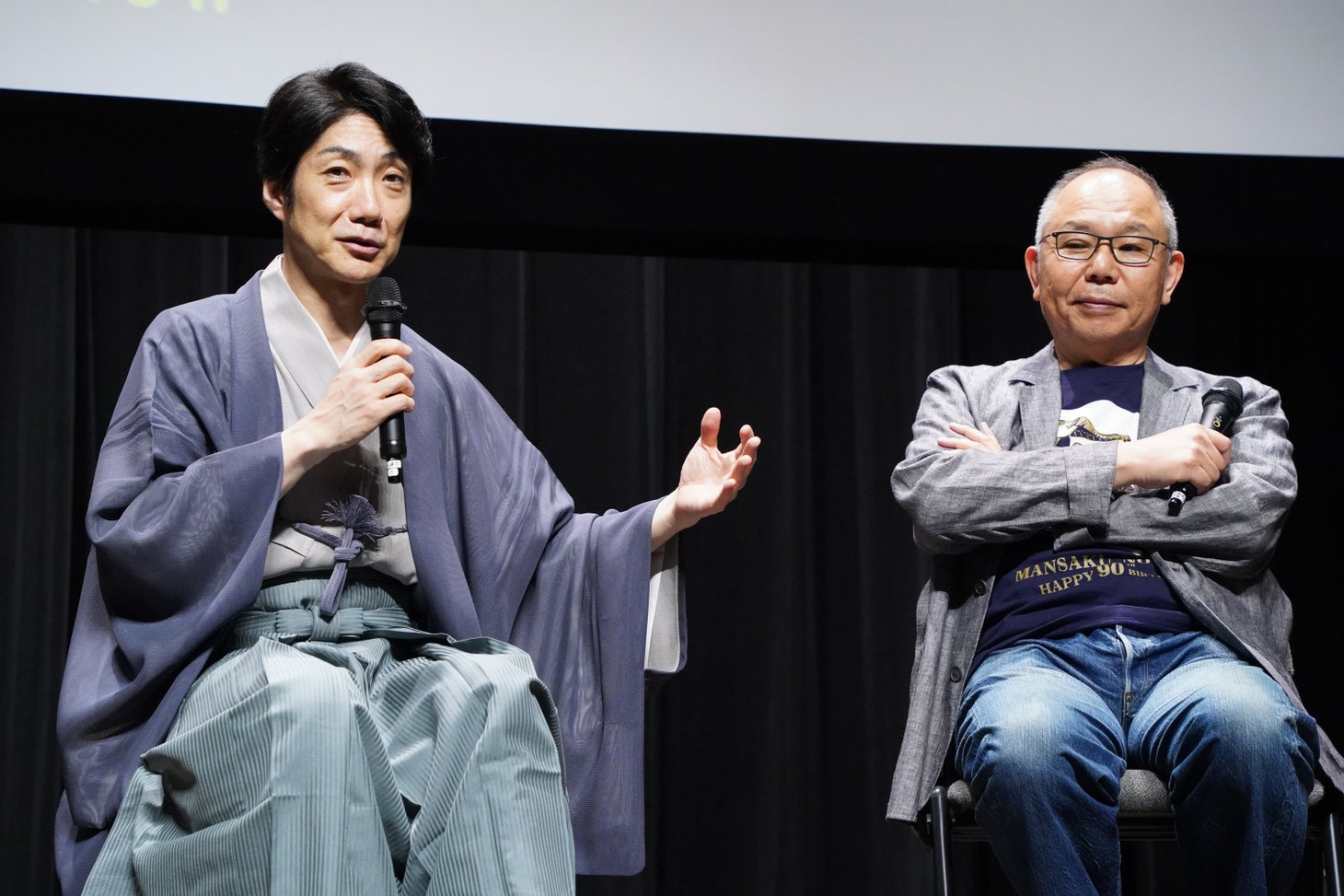 左から野村萬斎、犬童一心