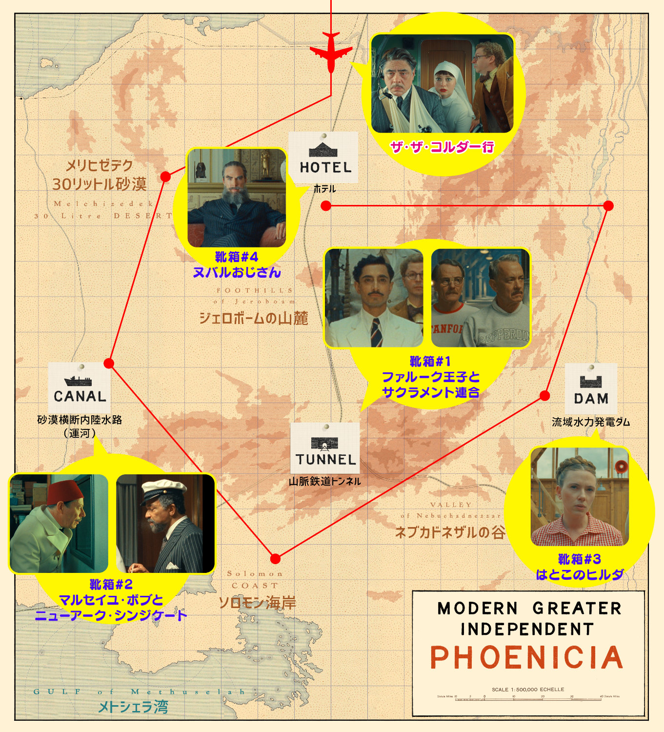 「ザ・ザ・コルダのフェニキア計画」の航海図 Courtesy of TPS Productions Focus Features © 2025 All Rights Reserved.