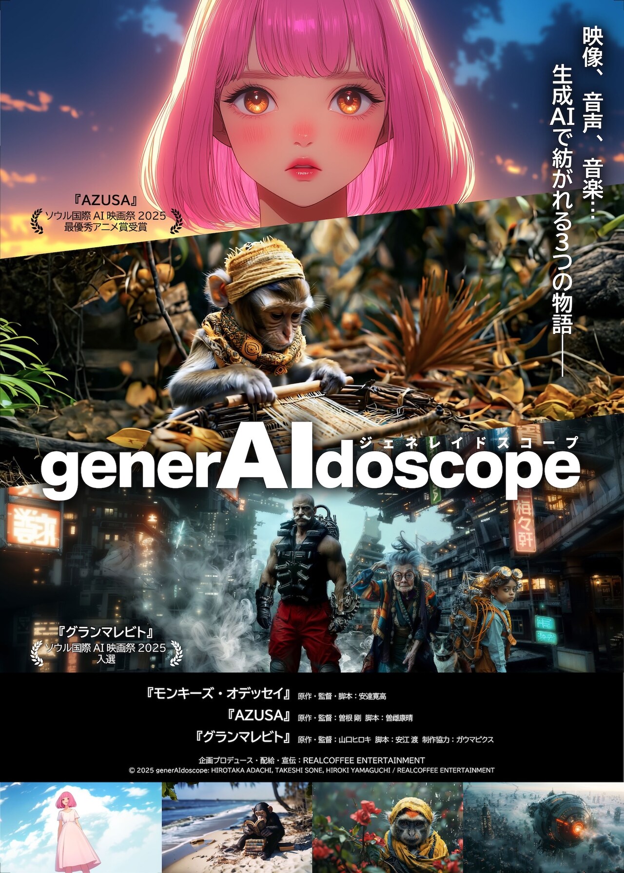 生成AIで3つの物語を紡ぐ劇場映画「generAIdoscope」8月公開、予告解禁