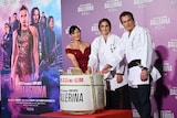 「バレリーナ:The World of John Wick」ジャパンプレミアにて、左から角田夏実、アナ・デ・アルマス、レン・ワイズマン