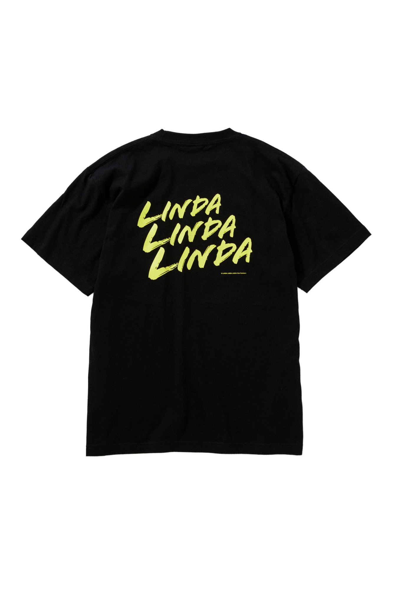 「リンダ リンダ リンダ 4K」とJOURNAL STANDARDによるコラボグッズのプリントTシャツブラック（S・M・L・XL 各税込6930円）